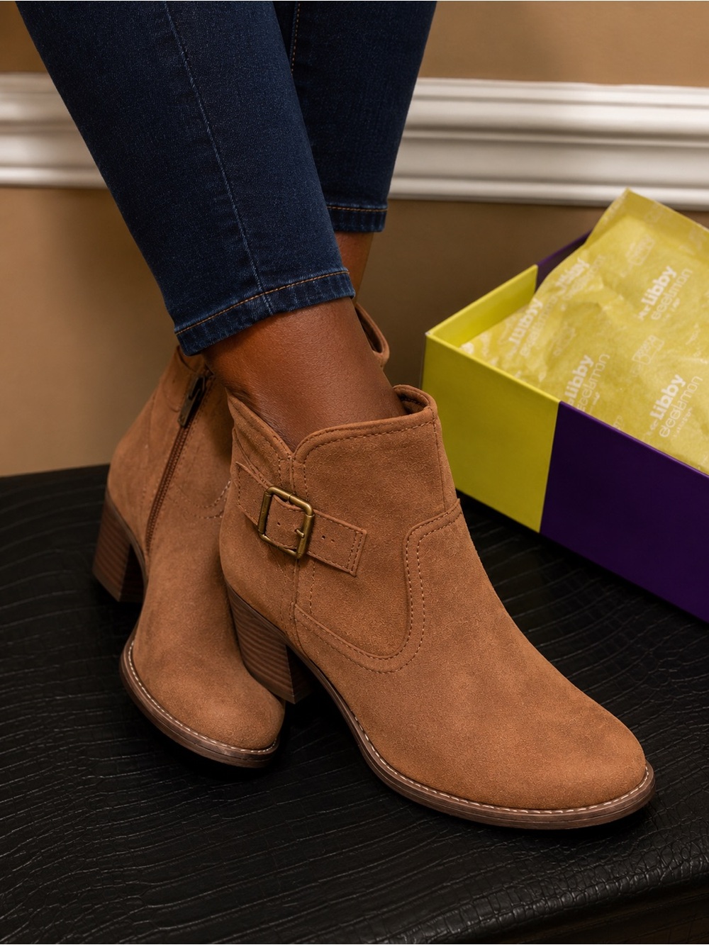 Baretraps Brown Suede Ankle Boots‎ with Buckle